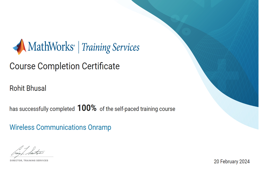 Wireless Communication Onramp Certificate